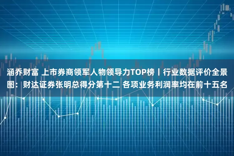 涵乔财富 上市券商领军人物领导力TOP榜丨行业数据评价全景图：财达证券张明总得分第十二 各项业务利润率均在前十五名