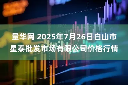 量华网 2025年7月26日白山市星泰批发市场有限公司价格行情